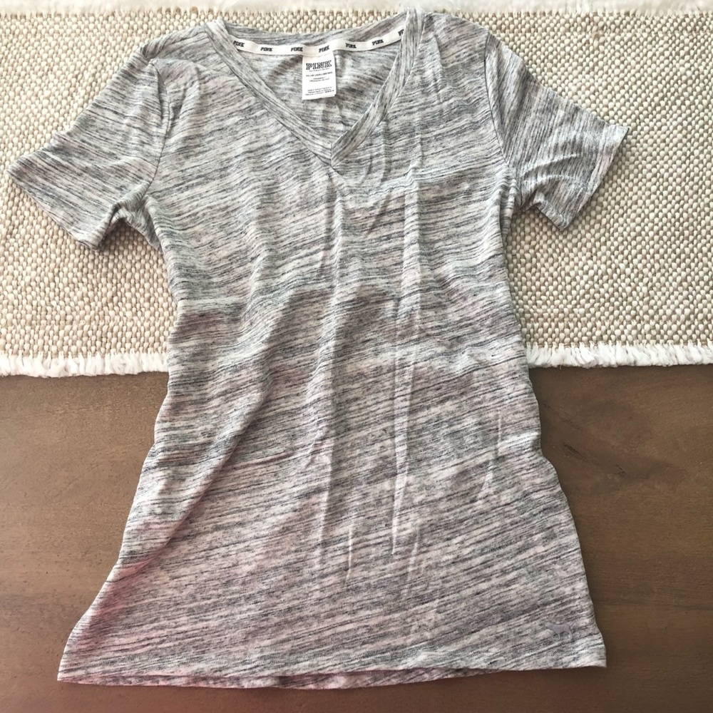 VS Pink Marled Gray Tee T-shirt Sleepwear Sz XS